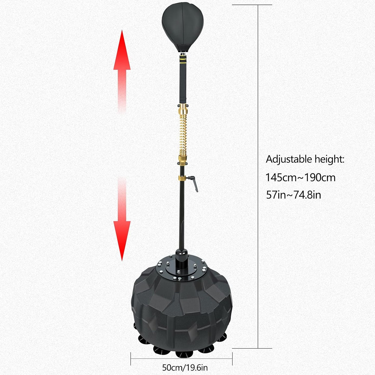 Boxing Fast Respond Speed Bar Heavy Duty Punching Equipment Adjustable Height from 57"~74.8" Boxing Skills Training Free Standing