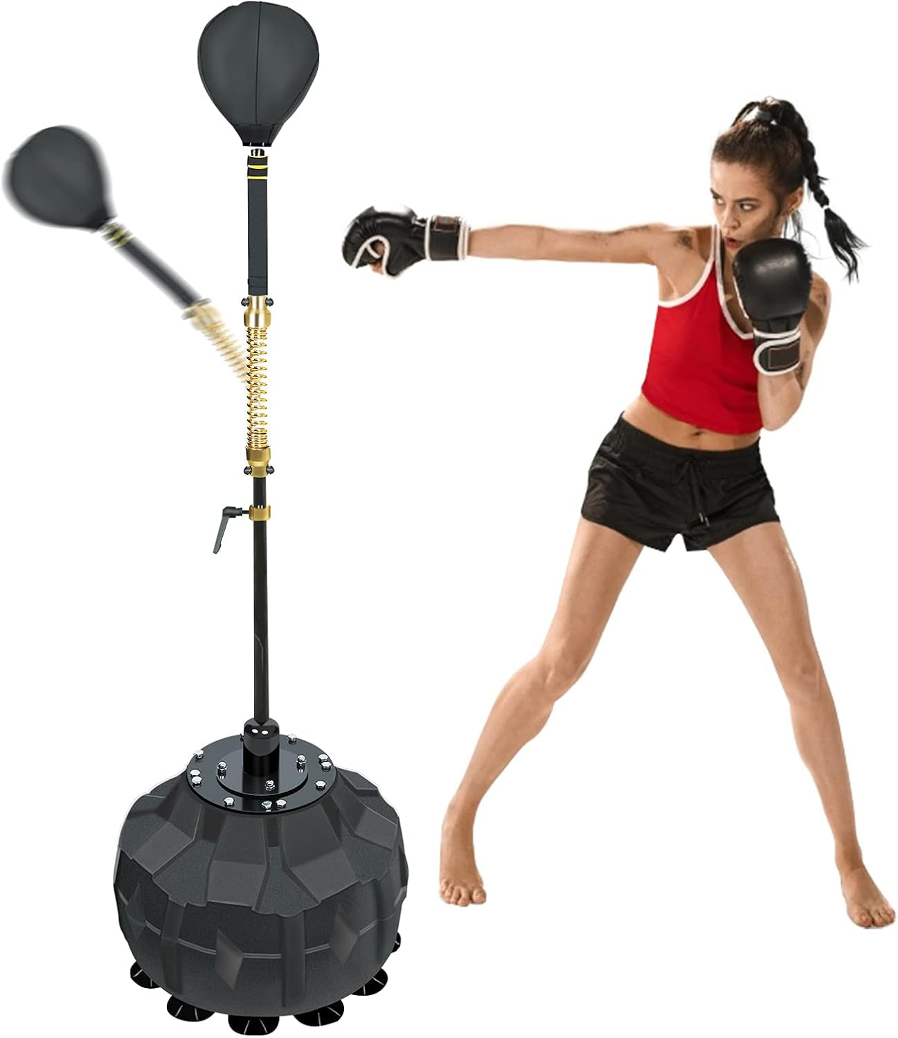 Boxing Fast Respond Speed Bar Heavy Duty Punching Equipment Adjustable Height from 57"~74.8" Boxing Skills Training Free Standing