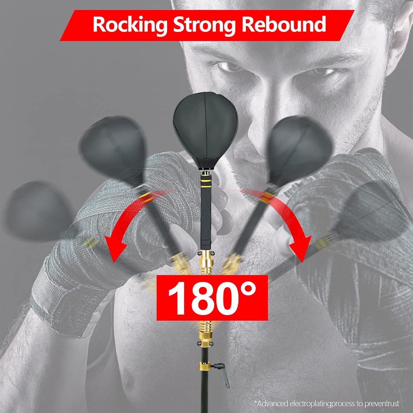 Boxing Fast Respond Speed Bar Heavy Duty Punching Equipment Adjustable Height from 57"~74.8" Boxing Skills Training Free Standing