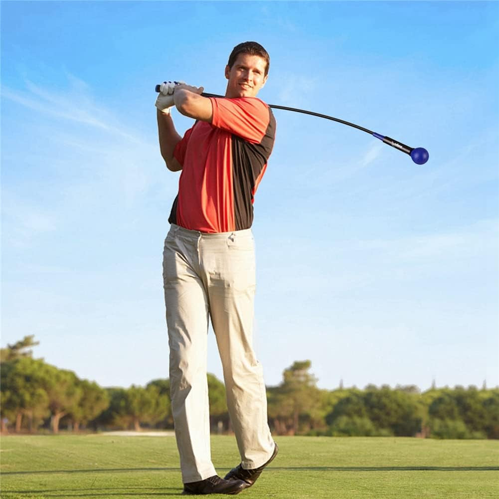 Golf Training Aid Stick,Golf Swing Tempo Trainer,Golf Trainer Accessories,Golf Warm up Stick for Strength & Balance,Tempo & Flexibility Training,Golf Gifts(48 Inch)