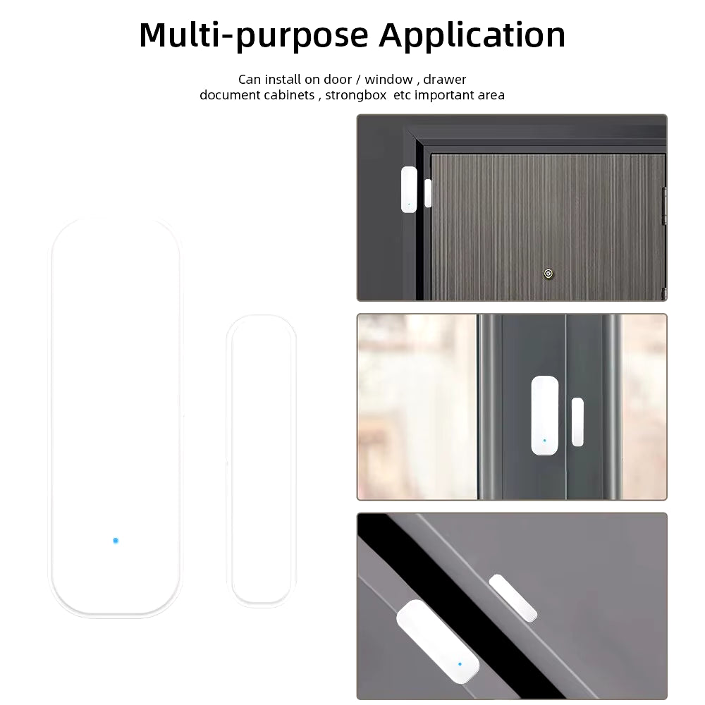 Tuya Wifi or Zigbee Window Door Sensor with Battery Smart Home Security Alarm System Voice Control via Alexa Google Home Smart